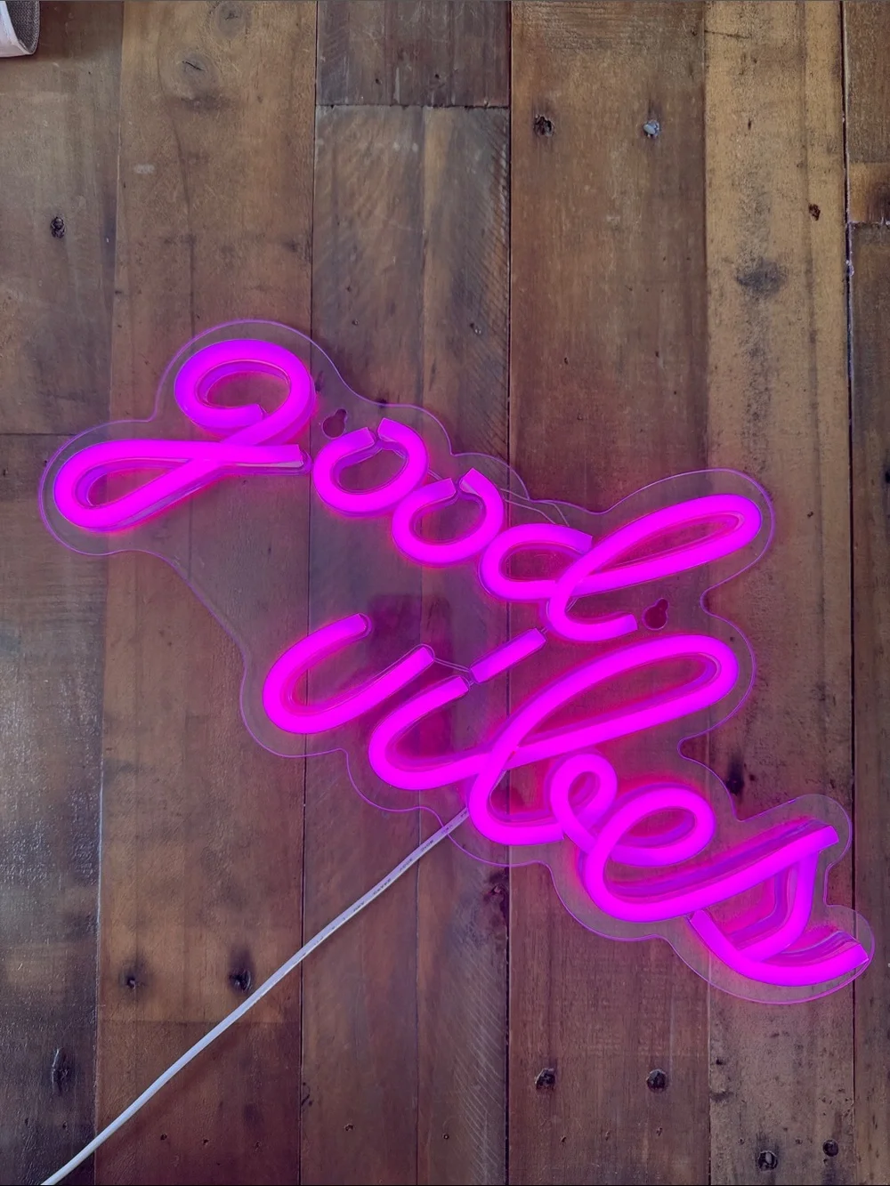 Good Vibes Pink LED Neon Wall Light - Picture 1 of 11